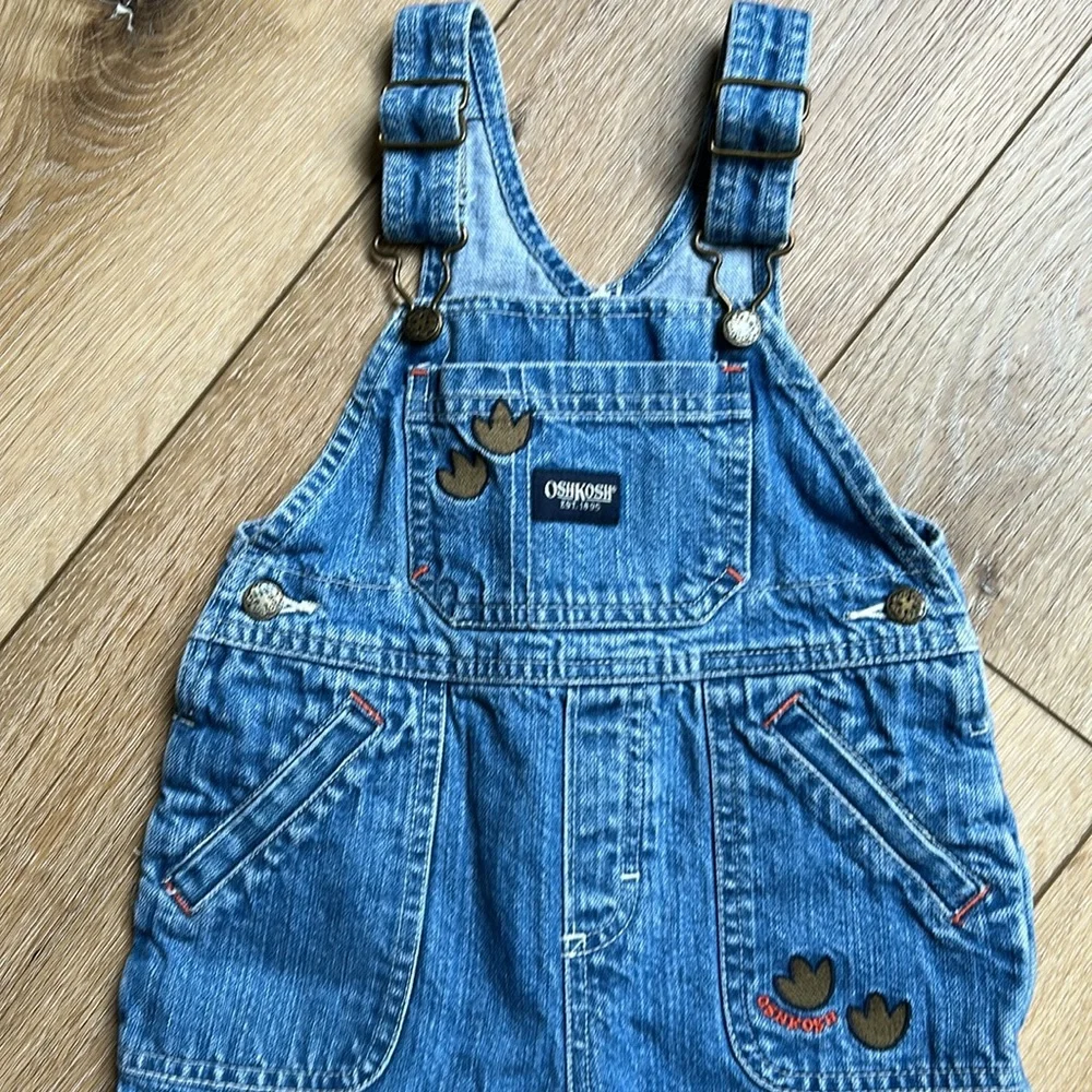 Oshkosh B'gosh Overalls Toddler 18 Months Denim Dinosaur 100% Cotton